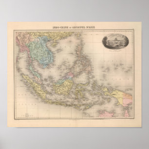 Indochina archipelago of Asia Poster