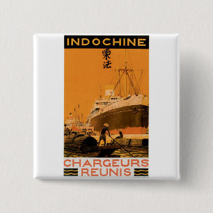 Indochine Chargeurs Reunis 15 Cm Square Badge