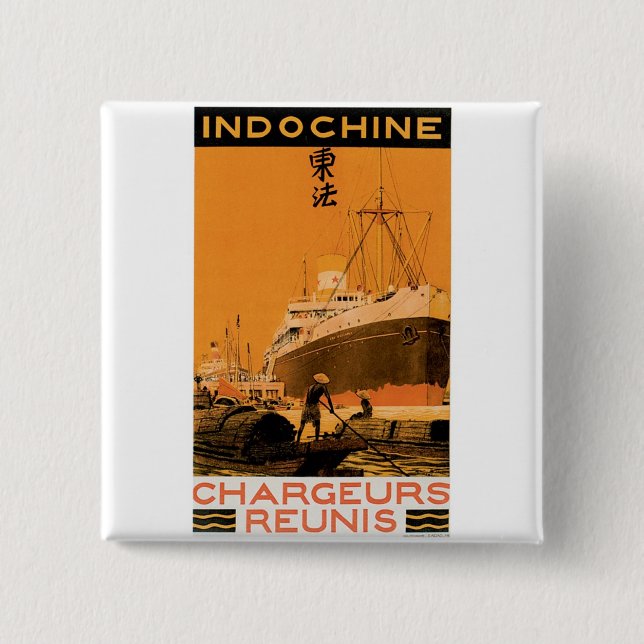 Indochine Chargeurs Reunis 15 Cm Square Badge (Front)