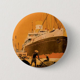 Indochine Chargeurs Reunis 6 Cm Round Badge