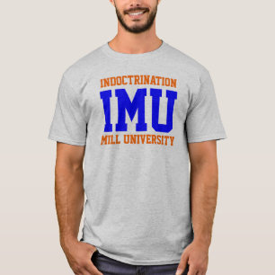 INDOCTRINATION MILL UNIVERSITY - blue and orange T-Shirt