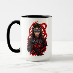 Indomitable Will Cyber Samurai Woman Mug