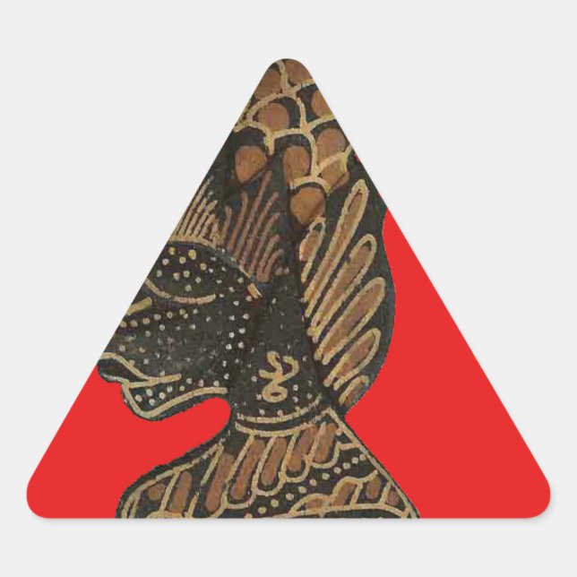 Indonesi Shadow Puppet Hohoho Design on Red canvas Triangle Sticker (Front)