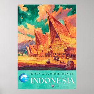 Indonesia, Batak Village in North Sumatra Poster