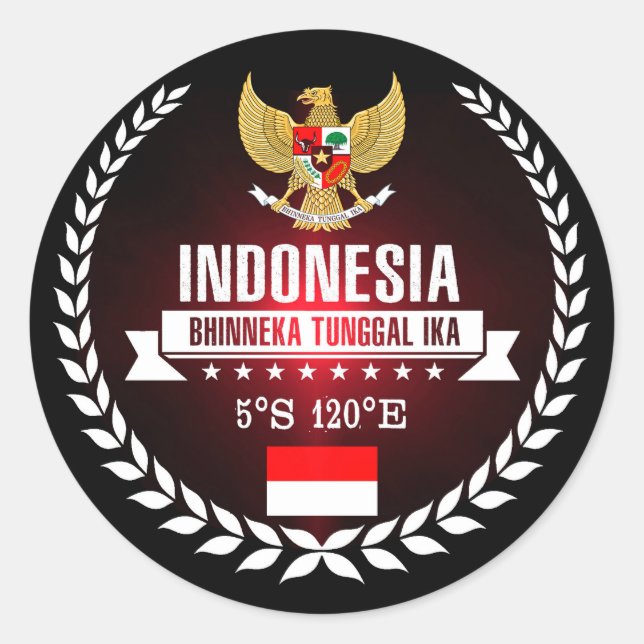 Indonesia Classic Round Sticker (Front)