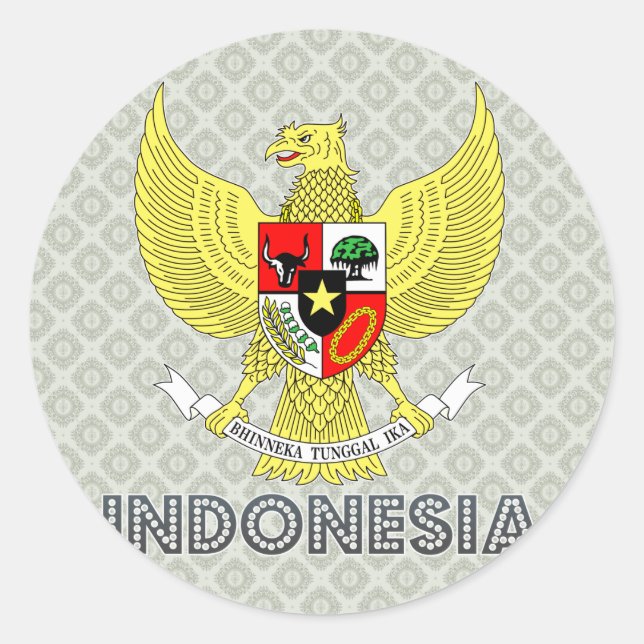 Indonesia Coat of Arms Classic Round Sticker (Front)