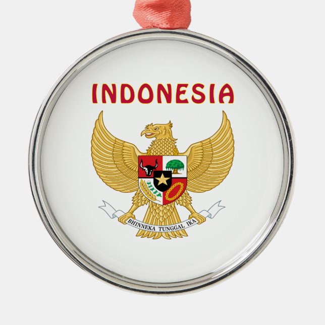 INDONESIA Coat Of Arms Metal Tree Decoration (Front)