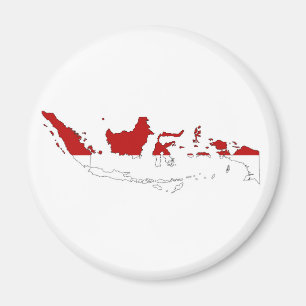 Indonesia country flag map shape silhouette magnet