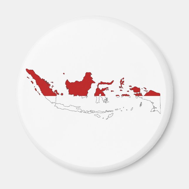 Indonesia country flag map shape silhouette magnet (Front)
