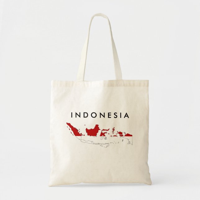 Indonesia country flag map shape silhouette tote bag (Front)