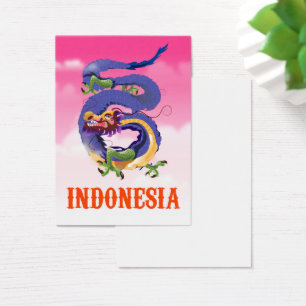 Indonesia Dragon retro travel poster