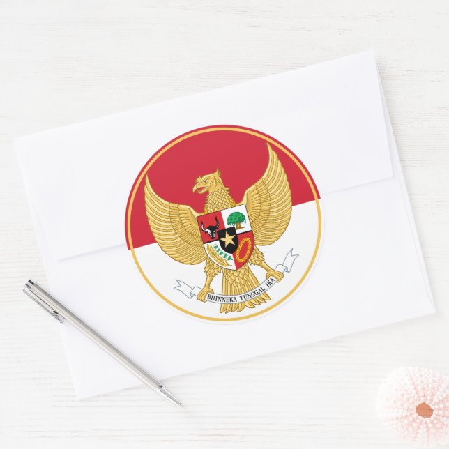 indonesia emblem classic round sticker (Envelope)