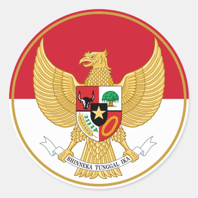 indonesia emblem classic round sticker (Front)
