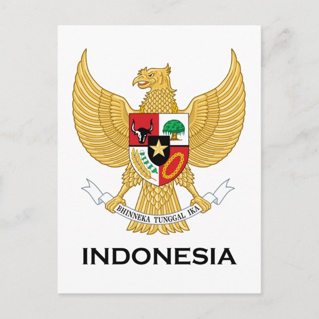 INDONESIA - emblem/flag/coat of arms/symbol Postcard (Front)