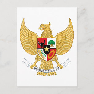 indonesia emblem postcard