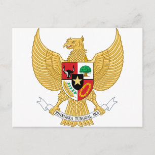 indonesia emblem postcard