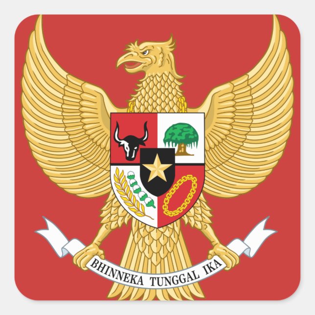 indonesia emblem square sticker (Front)