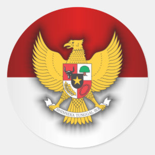 Indonesia Flag and Emblem Classic Round Sticker