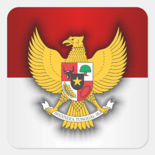 Indonesia Flag and Emblem Square Sticker