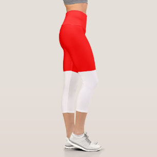 Indonesia Flag Capri Leggings