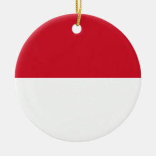 Indonesia Flag Ceramic Tree Decoration
