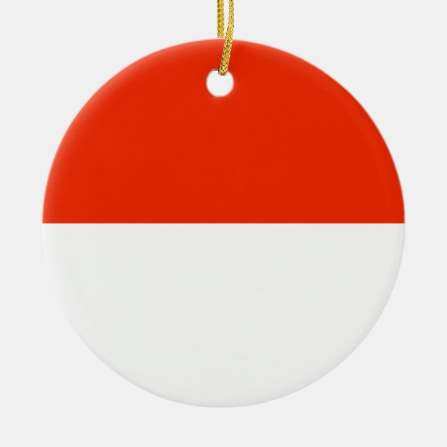 Indonesia Flag Ceramic Tree Decoration (Front)