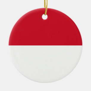 Indonesia flag  ceramic tree decoration