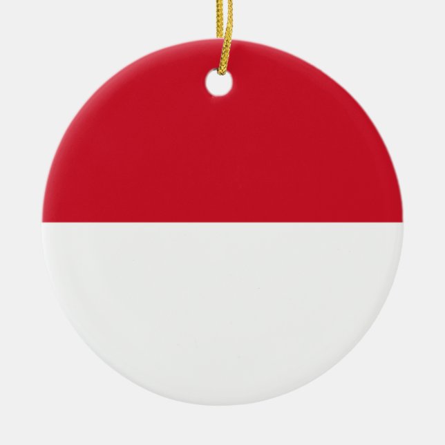 Indonesia flag  ceramic tree decoration (Front)