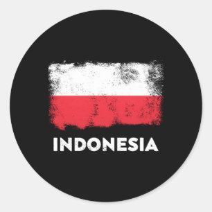 Indonesia Flag Classic Round Sticker