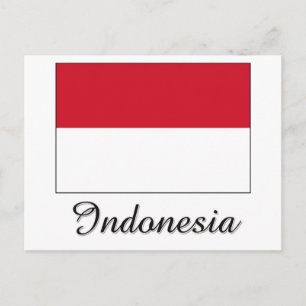 Indonesia Flag Design Postcard