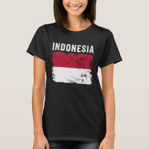 Indonesia Flag Distressed Men Women Kids Indones T-Shirt