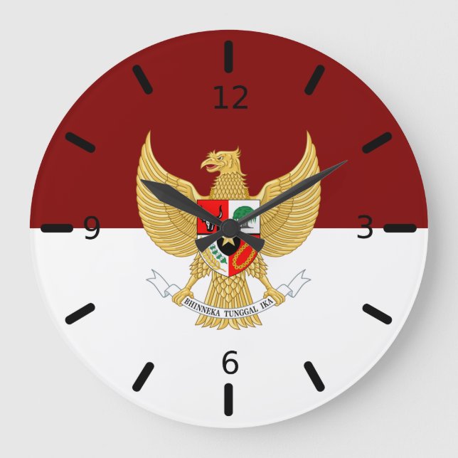 Indonesia flag-emblem  large clock (Front)