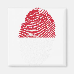 Indonesia Flag Fingerprint Country Pride Magnet