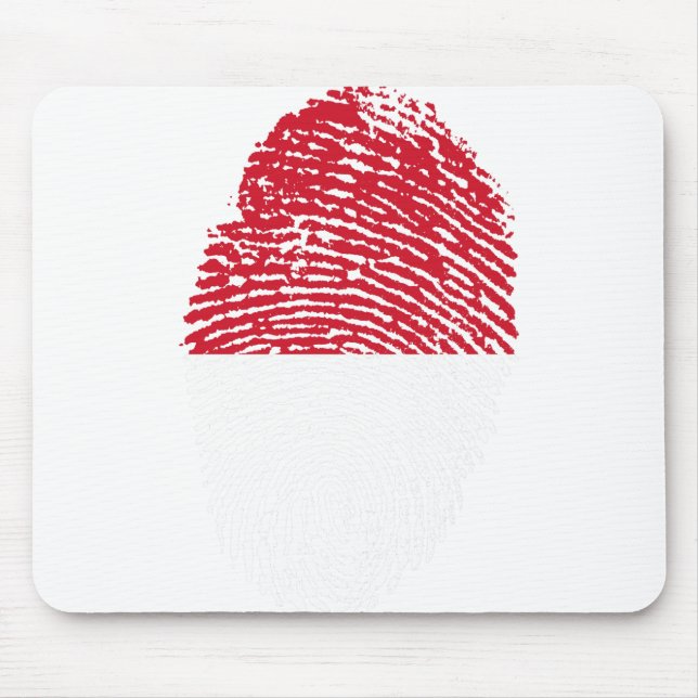 Indonesia Flag Fingerprint Country Pride Mouse Mat (Front)
