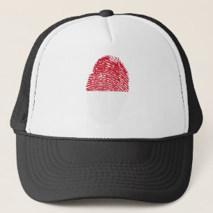 Indonesia Flag Fingerprint Country Pride Trucker Hat
