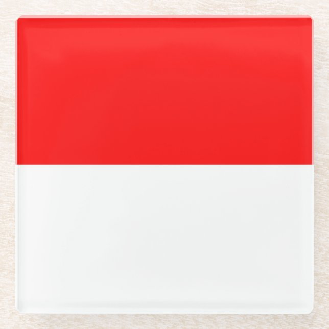 Indonesia Flag Glass Coaster (Front)