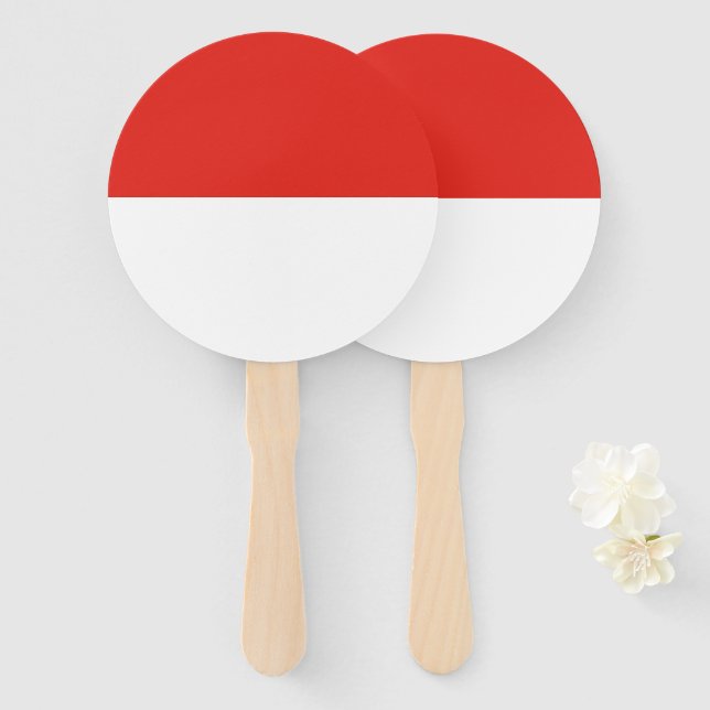 Indonesia flag hand fan (Front and Back)