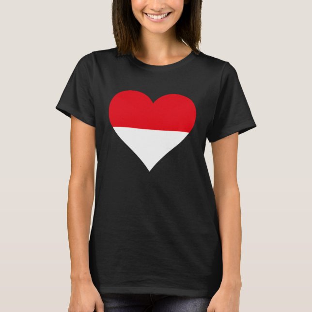Indonesia Flag Heart Indonesia Gifts Love Indonesi T-Shirt (Front)