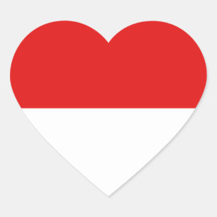 Indonesia Flag Heart Sticker