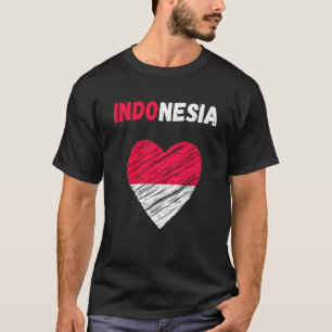 Indonesia Flag Holiday Indonesia Heart Indonesian  T-Shirt