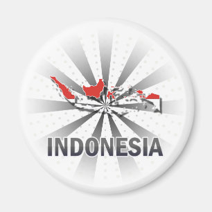 Indonesia Flag Map 2.0 Magnet