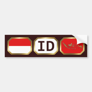 Indonesia Flag Map Code Bumper Sticker