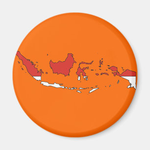 Indonesia flag map magnet