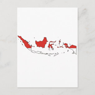Indonesia flag map postcard