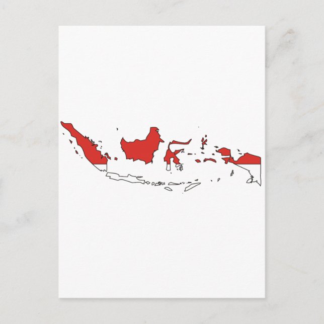 Indonesia flag map postcard (Front)
