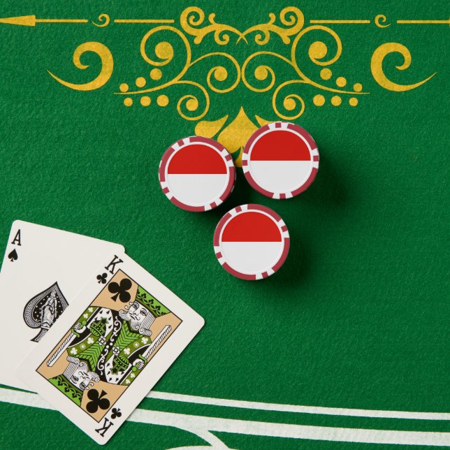 Indonesia flag poker chips (Poker Table (Stack))