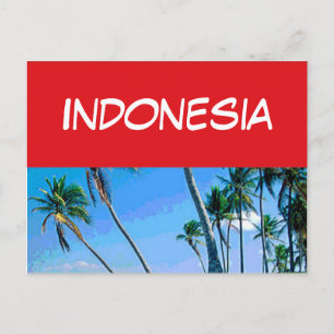 Indonesia flag postcard