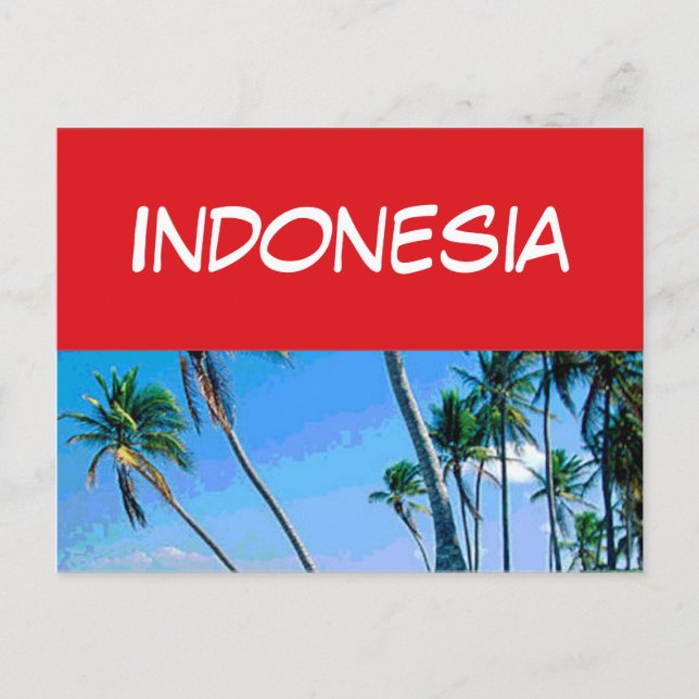 Indonesia flag postcard (Front)