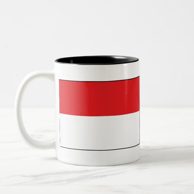 Indonesia Flag Two-Tone Coffee Mug (Left)
