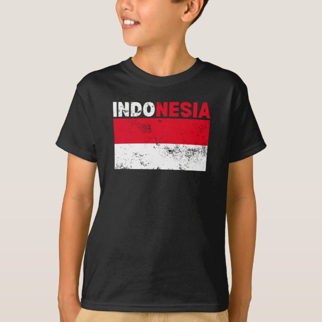 Indonesia Flag Vintage T-Shirt (Front)